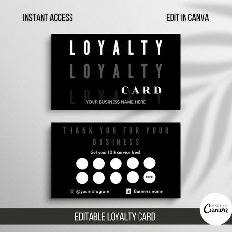 Loyalty Card templates, business card templates, simple card templates, black and white business cards, rewards card, loyalty punch card Loyalty Punch Card, Esthetician Supplies, Loyalty Card Template, Paypal Gift Card, Earn Money Online Fast, Walmart Gift Cards, White Business Card, Jobs For Teens, Gift Card Giveaway