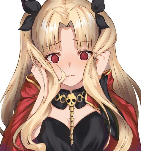 Fate Ereshkigal, Ereshkigal Fate, Type Moon Anime, Parted Bangs, Fate Anime Series, Hair Ribbon, Type Moon, Simple Background, Fate Series