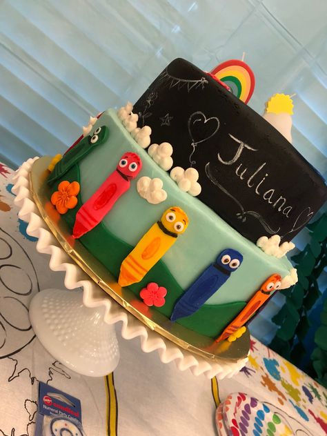 Color Crew Birthday Cake  #ColorCrew #BabyFirstCake #ColorCrewBirthdayCake Color Crew Birthday Cake, Color Crew Cake, Color Crew Birthday Party, Color Crew Birthday Party Ideas, Baby First Cake, Crayola Birthday Party, Dinosaur Birthday Party Food, Crayon Birthday Parties, Truck Birthday Cakes