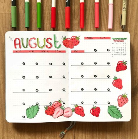 August Bullet Journal Calendar, August Bullet Journal Ideas, Calendar Bujo, Summer Bullet Journal, Bullet Journal Calendar, August Bullet Journal, Bullet Journal Spread Ideas, Calendar Doodles, Journal August