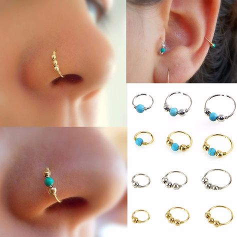 Boho Nose Ring, Nose Piercing Ring, Nose Piercing Hoop, Nose Earrings, Nose Piercings, Fake Nose Rings, Nose Piercing Jewelry, Body Jewelry Piercing, Piercing Ring