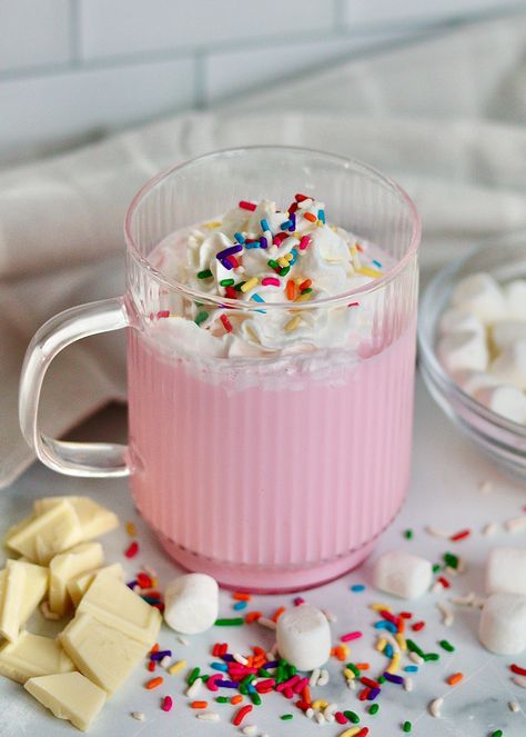 Unicorn Hot Chocolate Homemade White Hot Chocolate, Unicorn Hot Chocolate, Organic Valley, White Hot Chocolate, White Hot, Hot Chocolate, Cooking Recipes, Drinks, White