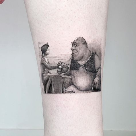 Shrek And Fiona, Pair Tattoos, Cute Matching Tattoos, Belly Tattoos, Ribcage Tattoo, Jellyfish Tattoo, Best Tattoo Ideas, Dope Tattoos For Women, Painting Tattoo