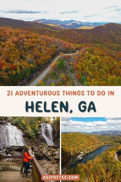 Go on an adventure-filled journey in Helen, Georgia with these 21 thrilling activities! From hiking scenic trails to exploring charming shops, this guide has it all. Helen Georgia Fall, Hiking In Georgia, Helen Georgia, Helen Ga, Georgia Vacation, Adventurous Things To Do, North Georgia Mountains, Georgia Mountains, Great Smoky Mountains National Park