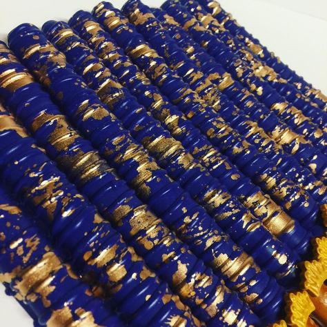 Royal Blue Pretzel Rods, Royal Blue Chocolate Covered Pretzels, Royal Blue Treats, White Pretzels, Gold Dessert Table, Royal Wedding Themes, Chocolate Pretzel Rods, Mustache Theme, Trunk Party