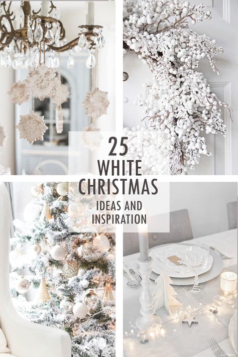 Ideas and inspiration for a white christmas theme #whitechristmas #christmasdecor White Christmas Ideas, White Christmas Party Theme, White Christmas Theme, White Christmas Decorations, White Christmas Party, Silver Christmas Decorations, Christmas Party Themes, Christmas Collage, White Christmas Trees