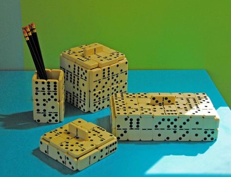 Domino Crafts Repurposed Dominoes, Mark Montano, Domino Crafts, Dominos Box, Dominoes Game, Domino Jewelry, The Wallflower, Desk Items, Domino Art