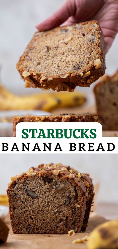 Banana Bread Recipe Starbucks, Fruit Breakfast Recipes, Simple Dessert Recipes Quick, Starbucks Banana Bread Recipe, Best Dessert Recipes Ever, Dessert Recipes Fruit, Amazing Banana Bread, Starbucks Banana, Starbucks Banana Bread