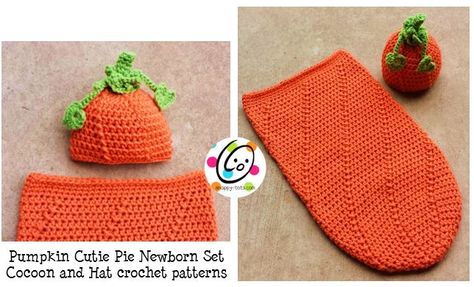 pumpkin set Baby Pumpkin Hat, Crochet Baby Cocoon Pattern, Knitting Patterns Cocoon, Baby Cocoon Pattern, Crochet Cocoon, Crochet Photo Props, Baby Pumpkin, Crochet Baby Cocoon, Crochet Unique