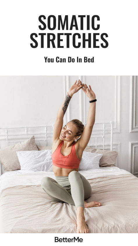 In the world we live in, it is not rare to lose sleep. Routines like somatic stretches can help you feel more rexed, calm, and positive. If you want to improve your mental health, you have to try somatic stretches that you can do in bed.  Ready to release somatic tension? Click to discover more.  #BetterMeSomaticExercises  #SomaticExercises  #SomaticWorkout #SomaticReleaseExercises #SomaticExercisesForBeginners #Stretches #BedExercises Somatic Stretches, Somatic Stretching, Exercises In Bed, Bed Stretches, Somatic Exercise, Somatic Exercises, Bed Workout, You Can Do, Improve Yourself