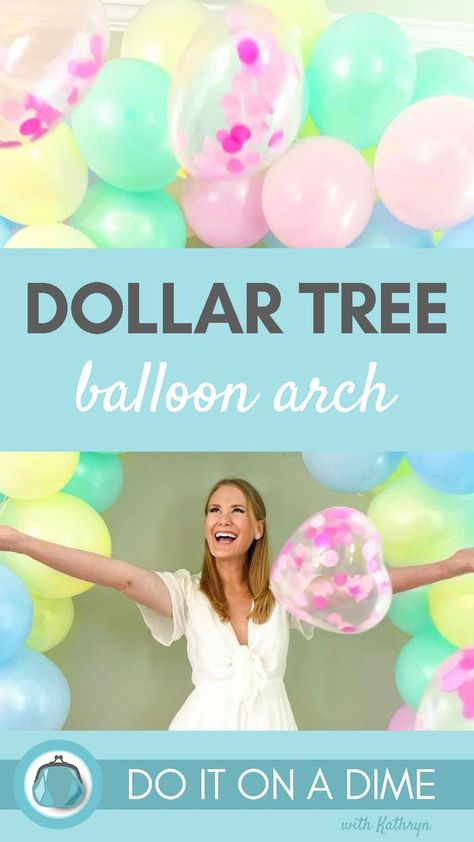 Dollar Store Balloon Arch, Dollar Tree Balloon Arch, Grad Party Balloon Arch, Tree Balloon Arch, Dollar Store Birthday, Graduation Balloon Arch, Dollar Tree Birthday, Tree Balloon, Diy Balloon Arch