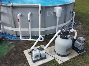 Pool Plumbing, Pvc Pool, Inground Pool Landscaping, Pool Ideas On A Budget, Piscina Intex, Cheap Pool, Pool Deck Ideas, Outdoor Pool Area, Pool Hacks