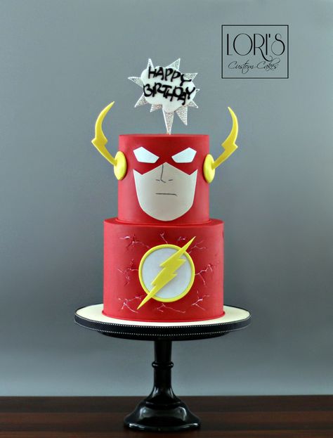 Flash Theme Cake, Flash Birthday Decorations, Flash Superhero Cake, Flash Birthday Cake, Flash Cookies, Flash Cake, Flash Comics, The Flash, 5th Birthday