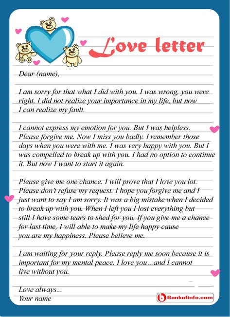 Some Sample Apology Love Letter to Him / Her Apology Love Letter, Apology Letter To Friend, Sorry Letter To Boyfriend, Love Letter To Him, Apology Letter To Boyfriend, Love Letters To Your Girlfriend, Love Letter Sample, Love Letter Examples, Letter To Him