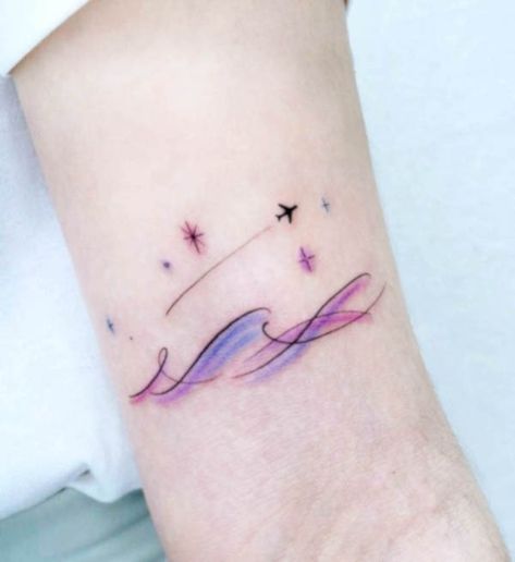 Plane Tattoos, Paper Plane Tattoo, Tattoo For Dad, Our Mindful Life, Plane Tattoo, Airplane Tattoos, Watercolor Tattoo Flower, Camera Tattoo, Tattoo Shows