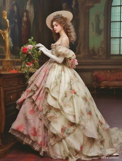 French Traditional Dress, Rococo Dresses, 18th Century French Fashion, Victorian Era Dresses, Rococo Dress, French Regency, Regency Era Fashion, Rococo Fashion, Old Fashion Dresses