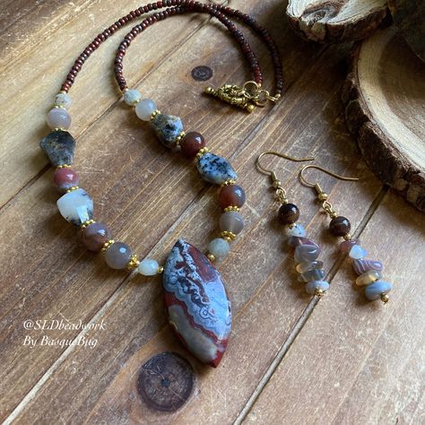 Handmade Jewelry Set, Opal Gifts, Diy Jewellery Designs, Beaded Jewelry Necklaces, Jewelry Set Design, Jewelry Design Inspiration, Set Necklace, Boho Gifts, How To Make Necklaces