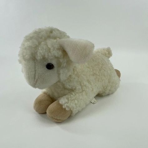 Sheep Soft Toy, Lamb Plush Aesthetic, Old Plushie, Sheep Plushies, Old Stuffed Animals, Lamb Plushie, Stuffed Lamb Toy, Vintage Plushies, Sheep Stuffed Animal