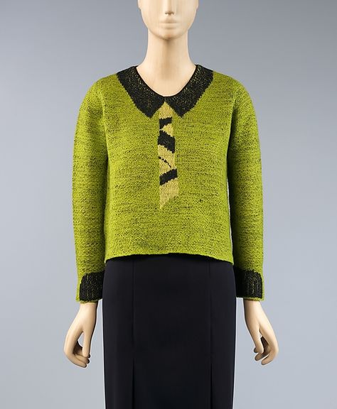 Sweater (image 1) | House of Schiaparelli | French | 1930s | wool | Metropolitan Museum of Art | Accession Number: C.I.41.112.1 Vintage Fashion 1930s, Fair Isles, Elsa Schiaparelli, 30s Fashion, 20th Century Fashion, 1930s Fashion, 1940s Fashion, 1920s Fashion, Italian Fashion Designers