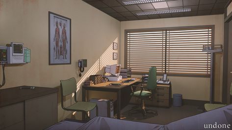 ArtStation - Undone - background designs, Wouter Gort Doctor Office Design, Office Cartoon, Drawings Tutorials, Office Background, Doctor's Office, Exo Lockscreen, Background Designs, Paintings And Drawings, Image Painting