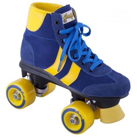 Rookie-Retro-Blue-Yellow-Quad-Skates-disco-roller-skates Yellow Roller Skates, Blue Roller Skates, Roller Skates For Sale, Disco Roller Skating, Aggressive Inline Skates, Kids Roller Skates, Rookie Blue, Retro Roller Skates, Skate Store