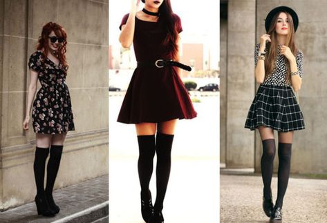 How To Wear Thigh High Socks, Grunge Style Outfits, Knee High Socks Outfit, 90s Fashion Summer, 90s Fashion Models, 90s Fashion Party, 90s Fashion Outfits Hip Hop, Fashion Guys, Socks Outfit