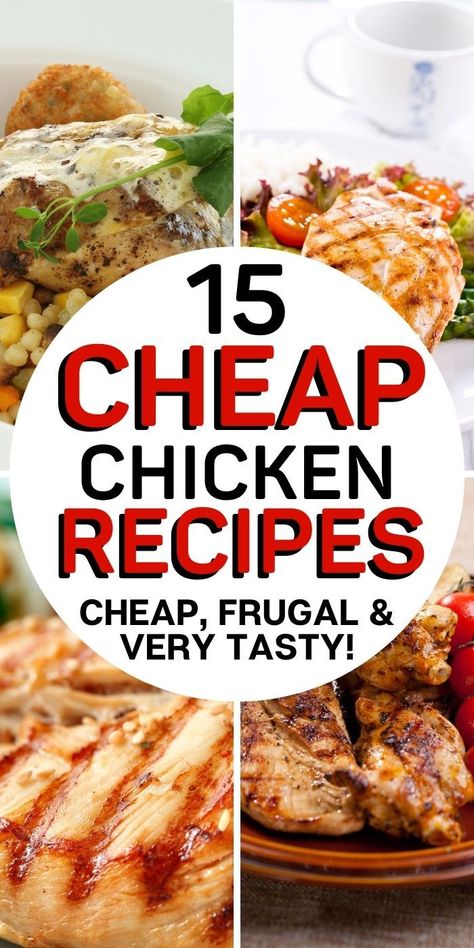 We love all these cheap chicken recipes budget dinners. They're so easy and quick to make and cheap! Easy cheap chicken recipes budget for the whole family. Cheap chicken recipes budget inexpensive meals. Cheap chicken recipes frugal meals for the family. Meal planning and more at: www.tuppennysfireplace.com Cheap Chicken Thigh Meals, Inexpensive Chicken Meals, Easy And Cheap Chicken Recipes, Cheap Chicken Thigh Recipes, Cheap Chicken Dinner Recipes, Budget Friendly Chicken Recipes, Easy Cheap Chicken Recipes, Cheap Meals With Chicken, Cheap Chicken Breast Recipes