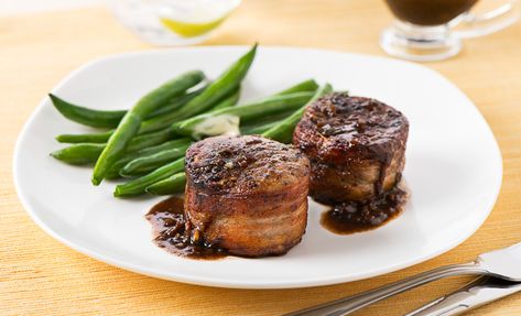 Bacon-Wrapped Peppercorn Pork Tenderloin Medallions Pork Loin Medallions, Peppercorn Pork Tenderloin, Bacon Wrapped Tenderloin, Pork Medallion Recipes, Bacon Wrapped Pork Loin, Wrapped Pork Tenderloin, Pork Tenderloin Medallions, Bacon Wrapped Pork Tenderloin, Pork Medallions