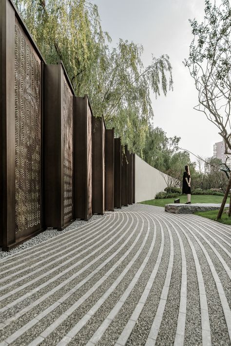 Shadow Landscape, Paving Pattern, Paving Design, Lan Can, Stone Path, Seminyak, Fence Design, Contemporary Landscape, Gate Design