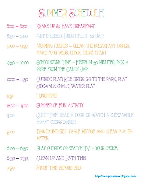 Summer Schedule Printable, Kids Summer Schedule, Summer Schedule, School's Out For Summer, Summer Fun For Kids, Schedule Printable, Kids Schedule, Routine Chart, Summer Learning