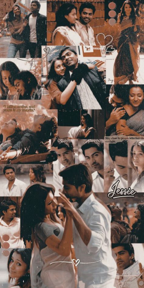 Gvm Movie Frames, Vinnaithandi Varuvaya, Tamil Aesthetic, Cute Emo Couples, Tamil Actors, New Movie Images, Mani Ratnam, Actors Illustration, Movie Collage