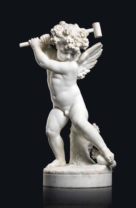 Furniture Sculpture, Angel Sculpture Art, Cherub Art, Baby Statue, Cherub Sculpture, Roman Statue, Greek Statues, Ancient Greek Art, Angel Sculpture