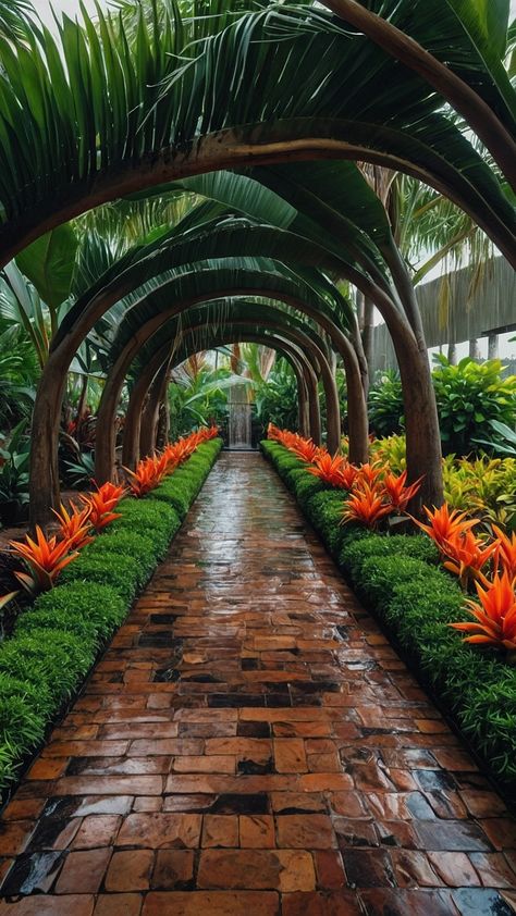 Transform Your Space: 15 Tropical Landscaping Ideas You Need to Try Today 36 Desert Oasis Architecture, Lush Desert Landscaping, Maybach Car, Jungle Oasis, Bohemian Style Living Room, Balinese Garden, Restaurant Exterior, Jungle Gardens, Pool Backyard