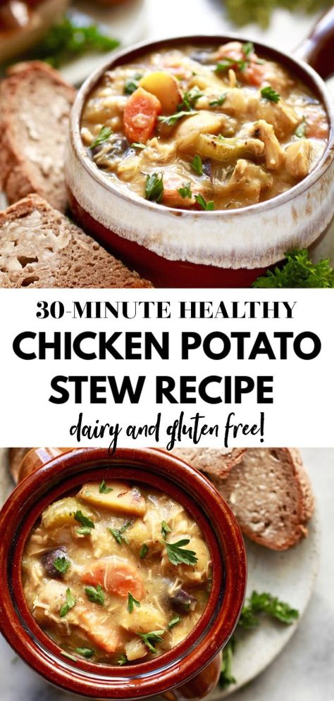 Potatoes And Veggies, Chicken Potato Soup, Herbed Chicken, Chicken Stew Recipe, Potato Stew, Chicken Potato, Stew Chicken Recipe, Stewed Potatoes, Herb Chicken