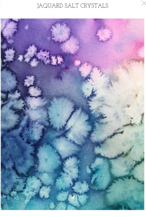 Experimental Art Techniques, Watercolor And Salt, Watercolor Art Background, Watercolor Salt, Salt Watercolor, Salt Art, Ice Play, Salt Painting, Salt Crystals