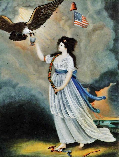 Great symbolism in this one. Lady Liberty, Goddess Art, About Time, The Goddess, French Artists, American Women, Bald Eagle, Art Design, Fine Art