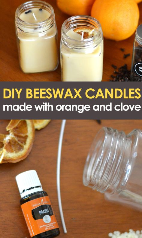 Make your own candles with this easy guide to orange and clove beeswax candles! Perfect for fall and the holiday season, these candles are non-toxic and give off wonderful aromas too! Homemade Beeswax Candles, Homemade Candle Recipes, Hemp Candle, Beeswax Candles Diy, Traditional Candles, Paraffin Candles, Food Candles, Etsy Ideas, Wood Wick Candles