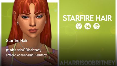 Starfire Hair, Teen Titans Show, Titan Tower, Sims 4 Cc Hair, Hair Streaks, Sims 4 Cc, The Sims 4, Teen Titans, Twitter Instagram