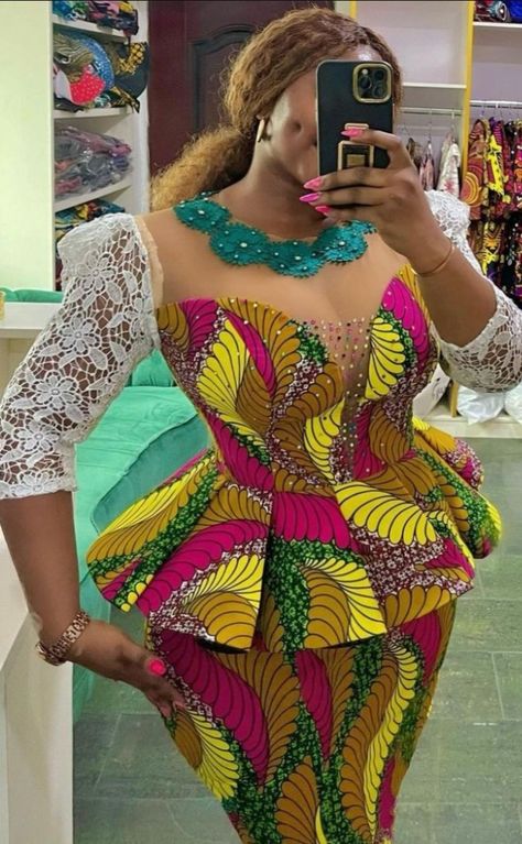 Fascinating Peplum Blouse Styles For Stylish African Queens. - Stylish Naija African Ladies, Stylish Naija, Kids Dress Collection, Modest Dresses Fashion, African Fabric Dress, African Print Dress Ankara, Best African Dresses, Ankara Skirt, African Wear Dresses