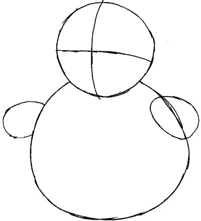 Step 3 : Drawing Snowman Easy Steps Lesson Drawing Snowman, Draw A Snowman, Easy Step By Step Drawing, Draw Step By Step, Simple Drawings, How To Draw Steps, Draw Two, Step Drawing, Christmas Drawing