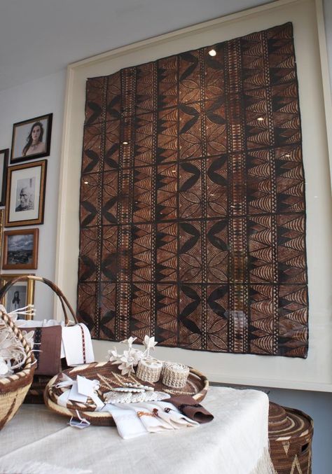 Atea-Oceanie-Laura-Meyer-Knightsbridge-Yeomans-Row-South-Pacific-Samoa-Tapa-Cloth Fabric Framing, Tapa Cloth, Polynesian Art, Type Art, Island Decor, Wall Rug, African Decor, Island Living, Island Home