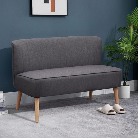 dark grey double seat sofa ( very affordable @lightfurniture ) Compact Sofa, Loveseat Couch, Two Seater Couch, Grey Loveseat, Compact Sofas, Small Couch, Couch And Loveseat, Sofa Loveseat, Office Reception