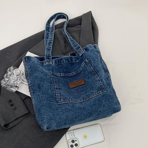 Faster shipping. Better service Jeans Bags Ideas Sewing Patterns, Jean Bags Pattern Ideas, Recyceltes Denim, Recycled Denim Bags, Sac Tote Bag, Diy Jeans, Jean Purse, Denim Shoulder Bags, Recycled Jeans