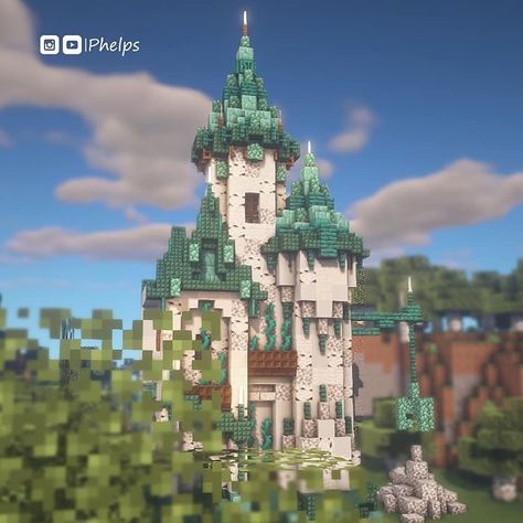 Aesthetic Castle Minecraft, Minecraft Diorite Builds, Minecraft Diorite House, Minecraft Cute Castle, Minecraft Castle Aesthetic, Minecraft Castle Build, Minecraft Castle Ideas, Minecraft Kale, Mc Houses