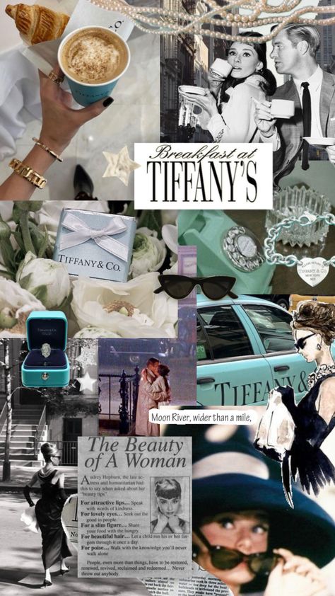 breakfast at tiffany’s 🩵 #breakfastattiffanys #audreyhepburn #wallpaper 50s Vintage Aesthetic, Breakfast At Tiffany's Aesthetic, Breakfast At Tiffany's Dress, 50s Wallpaper, Audrey Hepburn Photos, Birthday Breakfast, Lovely Eyes, Bride Of Christ, Vintage Tiffany