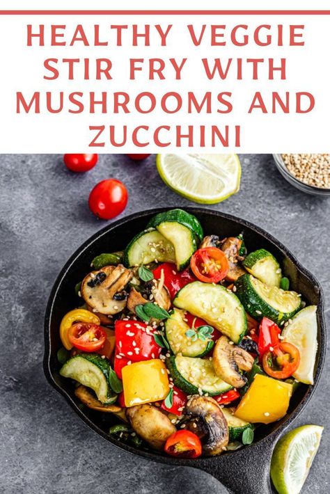 Healthy Veggie Stir Fry, Asian Receipe, Stir Fry With Mushrooms, Zucchini And Mushroom, Fried Mushroom Recipes, Sausage Stir Fry, Zucchini Stir Fry, Zucchini Vegetable, Dinner 2023