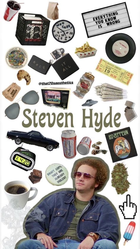 Hyde That 70s Show Outfits, Steven Hyde Aesthetic, Steven Hyde Outfit, Hyde Aesthetic, That 70s Show Aesthetic, Hyde That 70s Show, That 70s Show Quotes, Steven Hyde, 70 Show