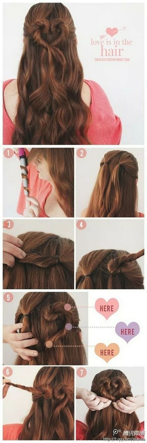 trenza en corazon paso a paso Lazy Hairstyles, Lazy Days, Love Hair, Hair Dos, Hair Designs, Diy Hairstyles, Bun Hairstyles, Up Hairstyles, Pretty Hairstyles