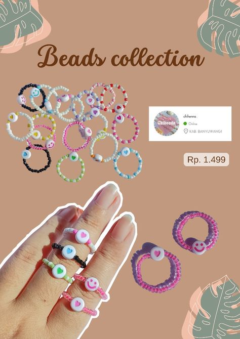 Tiny Bead Bracelet, Beads Ring, Manik Manik, Diy Beaded Rings, Bead Charms Diy, Beaded Necklace Diy, Diy Bracelet Designs, Handmade Jewelry Tutorials, Beaded Jewelry Designs