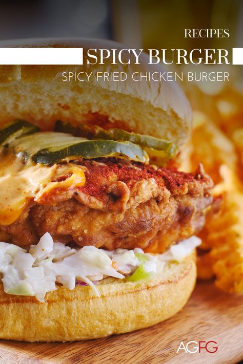 Bring the heat this International Burger Day with our Main Street Spicy Buttermilk Chicken Burger! 🌶🍔 Crispy and flavorful, this burger is perfect for those who love a little spice.   Click the link to get the full recipe and make your burger day extra special! Spicy Chicken Burger, Buttermilk Chicken Burger, Chicken Burger Recipe, Chicken Burgers Recipe, Spiced Carrots, Buttermilk Chicken, Cocktail Serving, Chicken Burger, Leek Soup